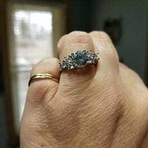 Beautiful Sterling Silver White Sapphire Ring